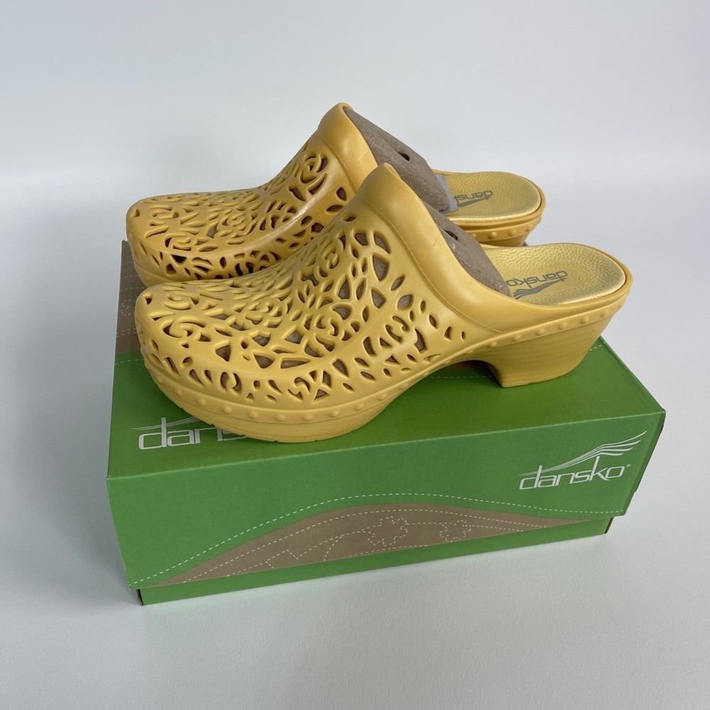 Dansko Pippa Molded Clog Shoe Open Back Thermoplastic Yellow EU 41 (US 10.5-11)